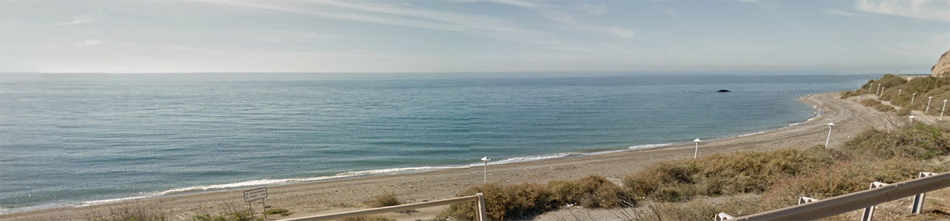 Vista de la playa canina La Rana